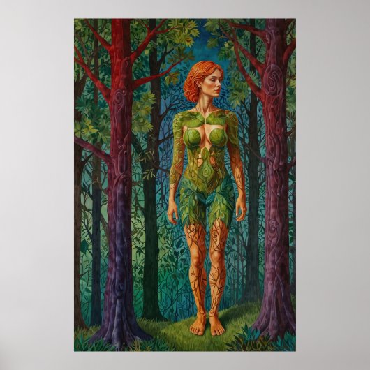 “Portret van Viridra” - Aderen van het Bladerdak Poster (Voorkant)