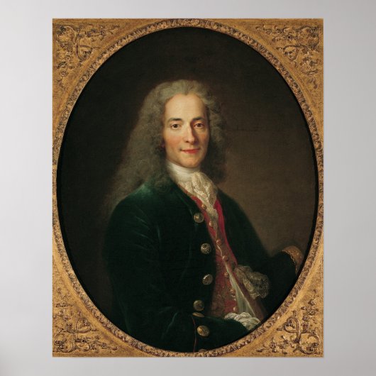 Portret van Voltaire na 1718 Poster (Voorkant)