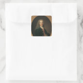 Portret van Voltaire na 1718 Vierkante Sticker (Tas)