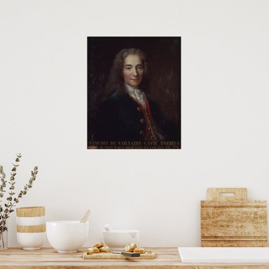 Portret van Voltaire Poster (Keuken)