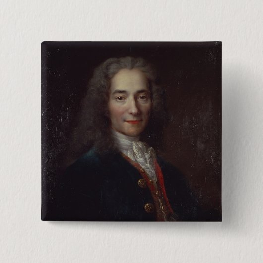 Portret van Voltaire Vierkante Button 5,1 Cm (Voorkant)