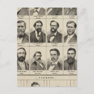 Portret van vroegtijdige kolonisten en landbouwers briefkaart