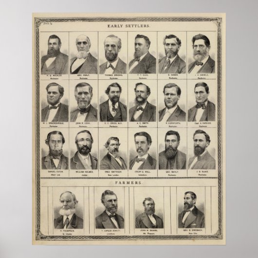 Portret van vroegtijdige kolonisten en landbouwers poster (Voorkant)