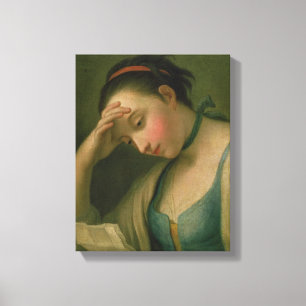 Portret van vrouw 2 canvas afdruk