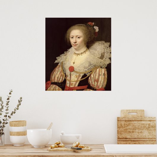 Portret van vrouw 2 poster (Keuken)