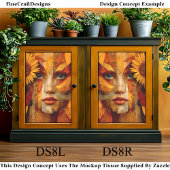 Portret van vrouw met zonnebloem DS8R decoupage Tissuepapier