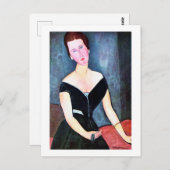 Portret van Vrouw, Modigliani Briefkaart (Voorkant / Achterkant)