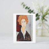 Portret van Vrouw, Modigliani Briefkaart (Staand voorkant)