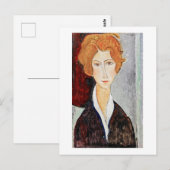 Portret van Vrouw, Modigliani Briefkaart (Voorkant / Achterkant)