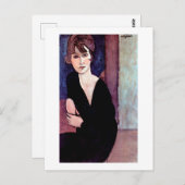 Portret van Vrouw, Modigliani Briefkaart (Voorkant / Achterkant)