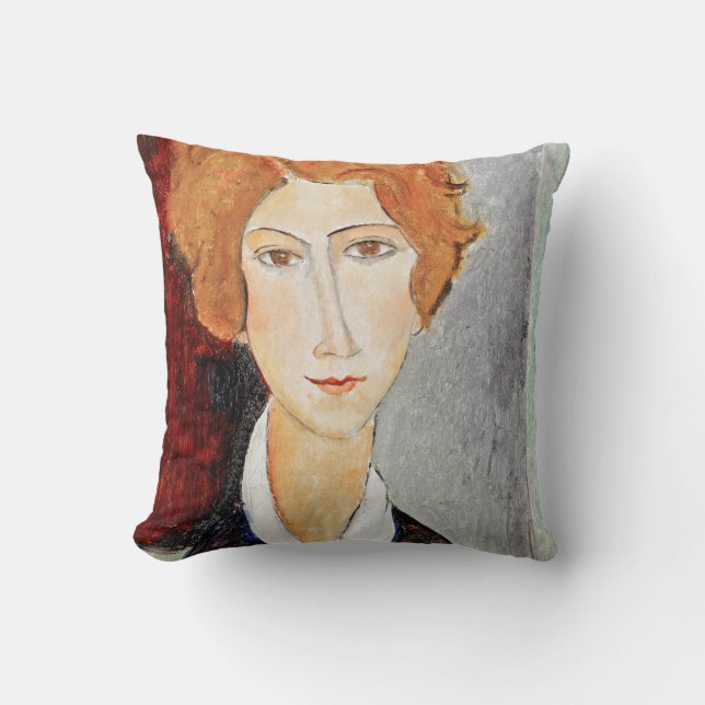 Portret van Vrouw, Modigliani Kussen (Voorkant)