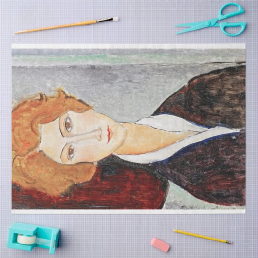 Portret van Vrouw, Modigliani Tissuepapier (Craft)