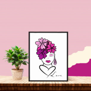 Portret van vrouw poster