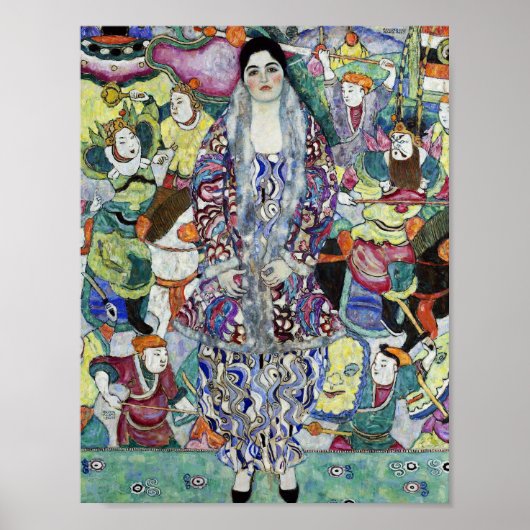 Portret van Vrouw schilderij door Gustav Klimt Poster (Voorkant)