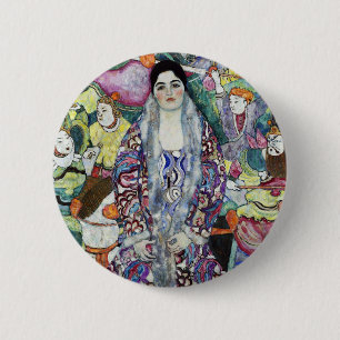 Portret van Vrouw schilderij door Gustav Klimt Ronde Button 5,7 Cm