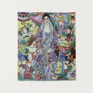 Portret van Vrouw schilderij door Gustav Klimt Wandkleed