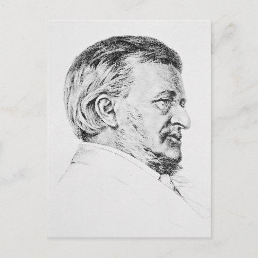Portret van Wagner, 19e eeuw Briefkaart (Voorkant)