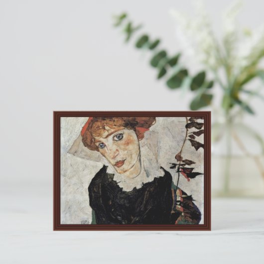Portret van Wally van Schiele Egon Briefkaart (Staand voorkant)