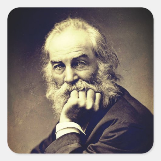 Portret van Walt Whitman (1869) Vierkante Sticker (Voorkant)