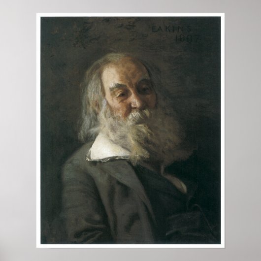 Portret van Walt Whitman, 1887-88 Poster (Voorkant)