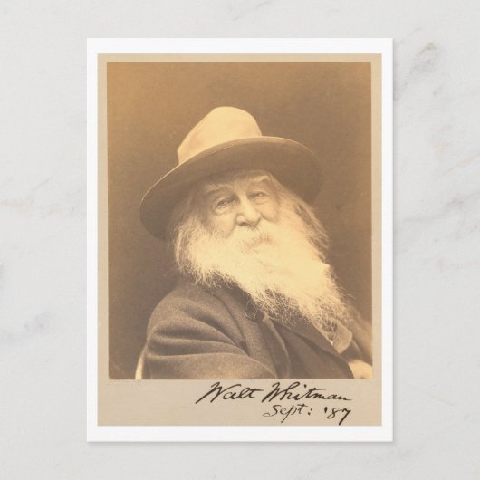  portret van Walt Whitman Briefkaart (Voorkant)