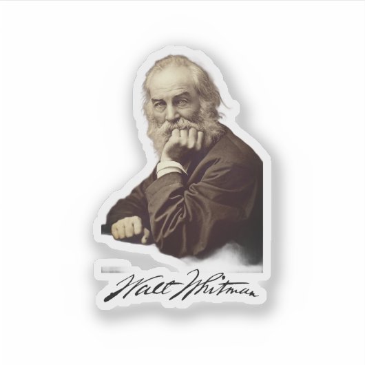 Portret van Walt Whitman Sticker (Voorkant)