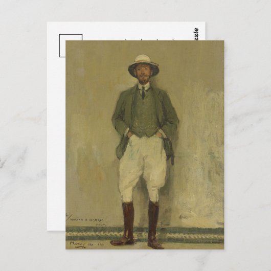 Portret van Walter B. Harris | Sir John Lavery Briefkaart (Voorkant / Achterkant)