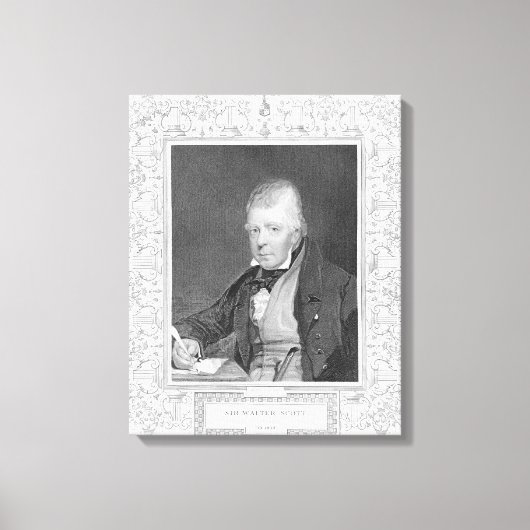Portret van Walter Scott Canvas Afdruk (Voorkant)