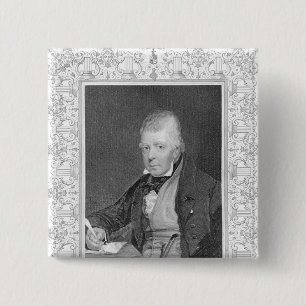 Portret van Walter Scott Vierkante Button 5,1 Cm