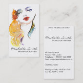 portret van waterverf vrouw maakt deel uit van art visitekaartje (Voorkant / Achterkant)