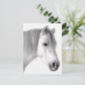 Portret van White Arabian Horse Briefkaart (Staand voorkant)