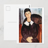 Portret van White Collar, Modigliani Briefkaart (Voorkant / Achterkant)