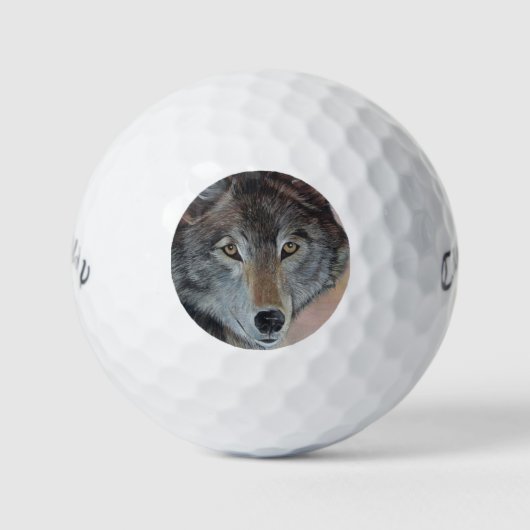 portret van wild met grijze wolf golfballen (Voorkant)