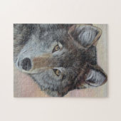 portret van wild met grijze wolf legpuzzel (Horizontaal)