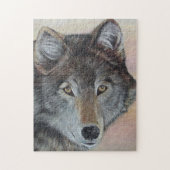 portret van wild met grijze wolf legpuzzel (Verticaal)
