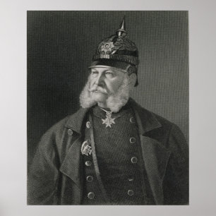 Portret van William I King of Prussia Poster