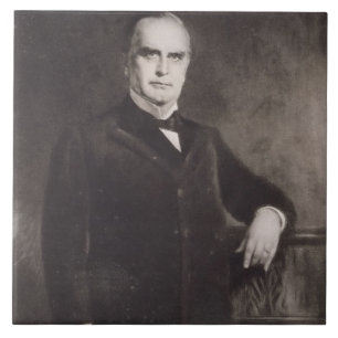Portret van William McKinley (litho) Tegeltje
