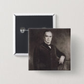 Portret van William McKinley (litho) Vierkante Button 5,1 Cm (Voorkant /achterkant)