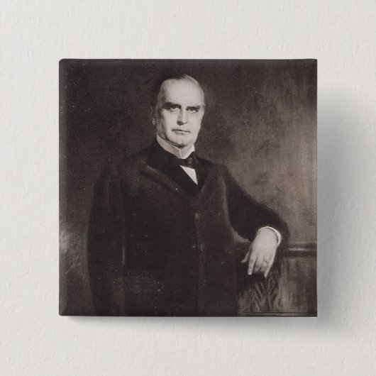 Portret van William McKinley (litho) Vierkante Button 5,1 Cm (Voorkant)