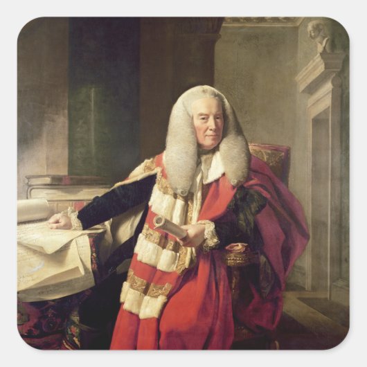 Portret van William Murray Vierkante Sticker (Voorkant)