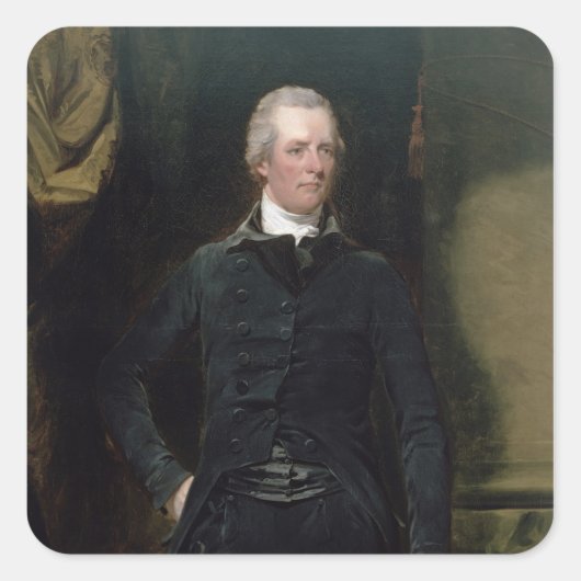 Portret van William Pitt de Younger Vierkante Sticker (Voorkant)