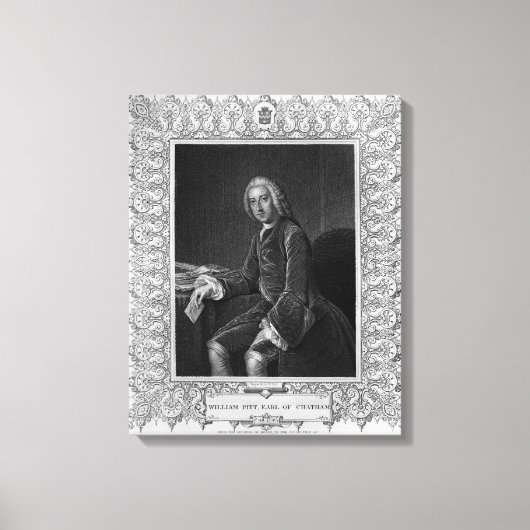 Portret van William Pitt, eerste graaf van Chatham Canvas Afdruk (Voorkant)