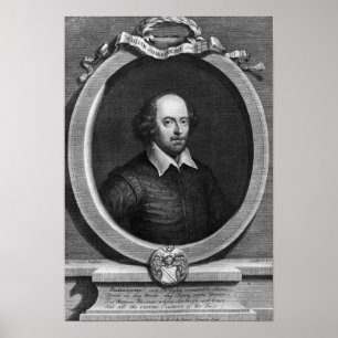 Portret van William Shakespeare 1719 Poster