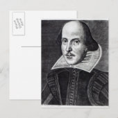Portret van William Shakespeare Briefkaart (Voorkant / Achterkant)