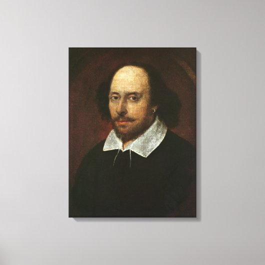 Portret van William Shakespeare c.1610 Canvas Afdruk (Voorkant)