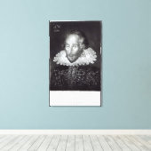 Portret van William Shakespeare Canvas Afdruk (Insitu (Houten vloer))