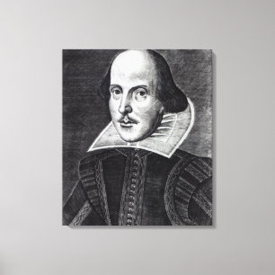 Portret van William Shakespeare Canvas Afdruk