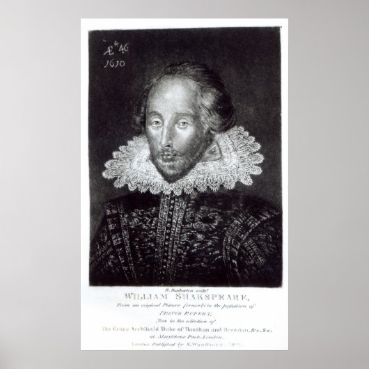 Portret van William Shakespeare Poster (Voorkant)