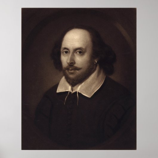 Portret van William Shakespeare poster / print (Voorkant)