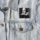 Portret van William Shakespeare Vierkante Button 5,1 Cm (In situ)